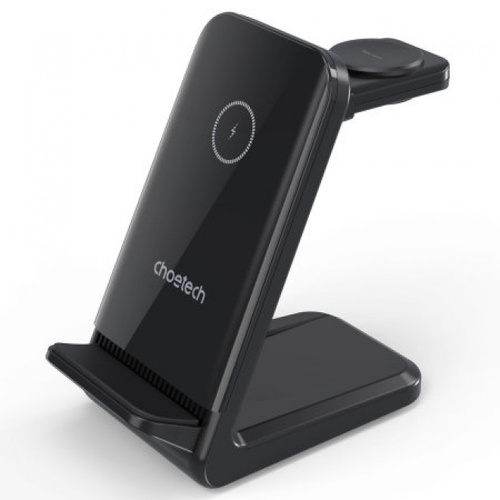 CHOETECH T608-F-BK 15W 4-in-1 Wireless Charger Stand for iWatch and Samsung Watch (Black) - Main Image