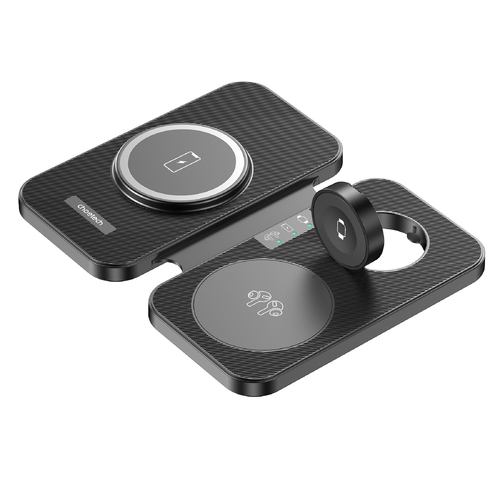 CHOETECH T616-F-BK 3in1 Magnetic Foldable Wireless Charger Black - Main Image