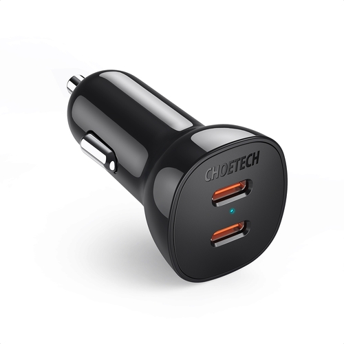 CHOETECH TC0008-BK Dual USB-C 36W Car Charger Adapter Black - Main Image