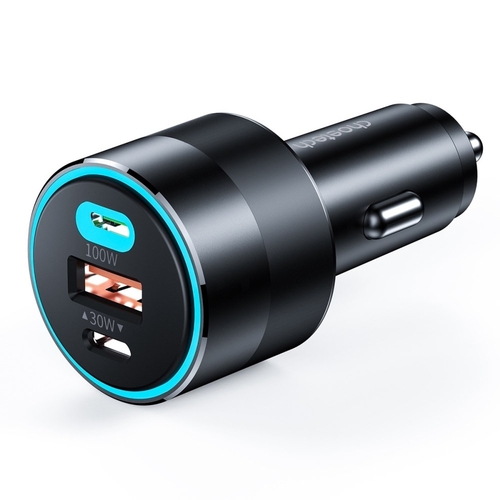 CHOETECH TC0011 130W 3 Ports (Dual USB-C Port PD3.0 + USB-A Port) Fast Car Charger - Main Image