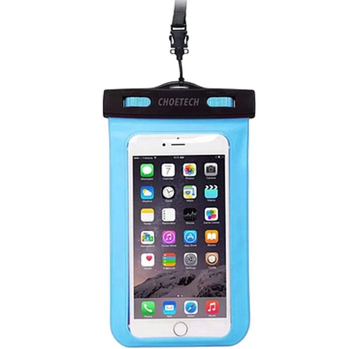 CHOETECH WPC007-BE Universal WaterProof Cell Phone Pouch bag up to 8-inch (Blue) - Main Image