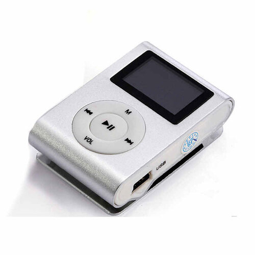Mini Clip 16G MP3 Music Player With USB Cable & Earphone Silver - Main Image