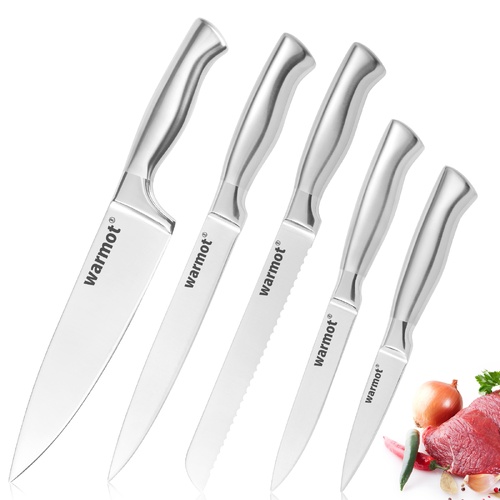 Warmot 5-Piece Ultra Sharp High Carbon Stainless Steel Chefs Kitchen Knife Set with Gift Box (750C) - Main Image