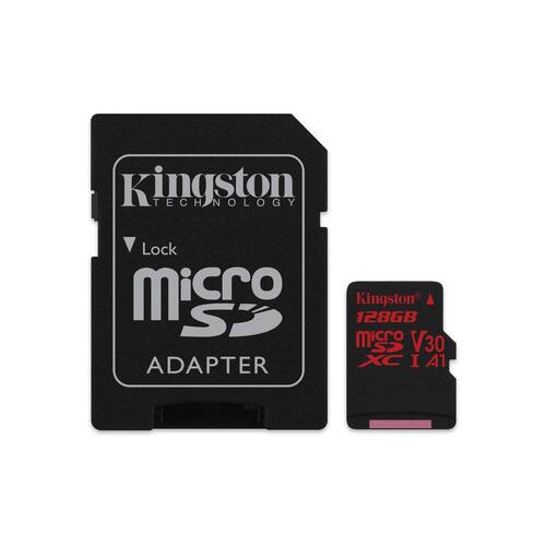 KINGSTON  Canvas React: MicroSD 128GB , 100MB/s read and 70MB/s write with SD adapter  SDCR/128GB - Main Image