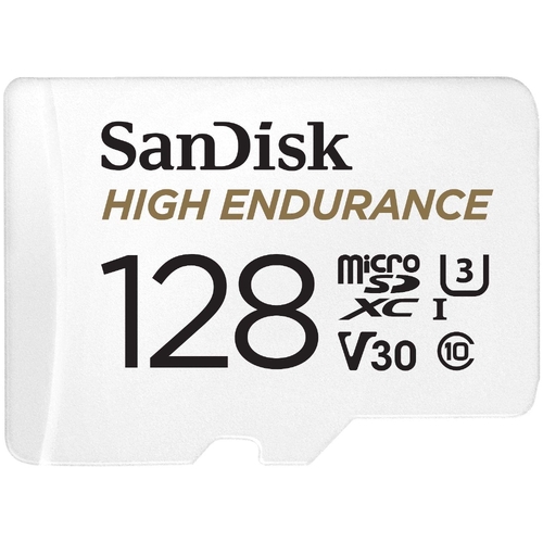 SANDISK HIGH ENDURANCE MICROSDHC CARD SQQNR 128G UHS-I C10 U3 V30 100MB/S R 40MB/S W SD ADAPTOR SDSQQNR-128G-GN6IA - Main Image