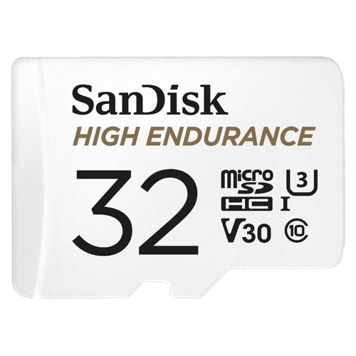 SANDISK HIGH ENDURANCE MICROSDHC CARD SQQNR 32G UHS-I C10 U3 V30 100MB/S R 40MB/S W SD ADAPTOR SDSQQNR-032G-GN6IA - Main Image