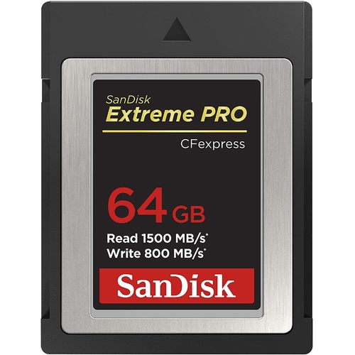 SanDisk 64GB Extreme PRO CFexpress Card Type B - SDCFE-064G-GN4NN READ 1500 MB/S WRITE 800MB/S - Main Image