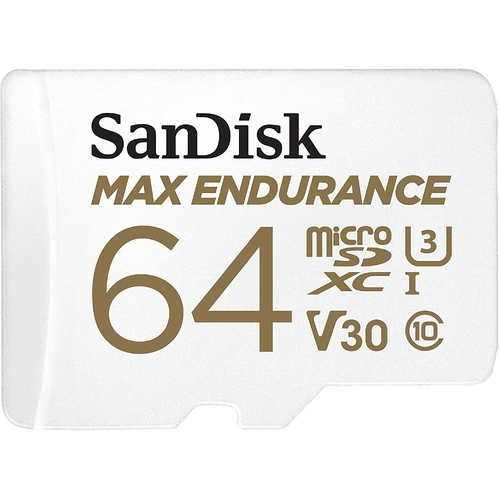 Sandisk Max Endurance Microsdxc Card SQQVR 64G (30 000 HRS) UHS-I C10 U3 V30 100MB/S R 40MB/S W SD Adaptor SDSQQVR-064G-GN6IA - Main Image