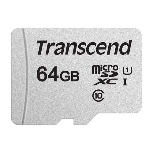 TRANSCEND TS64GUSD300S 64GB UHS-I U1 microSD w/o Adapter  (microSDHC I, C10, U1) - Main Image