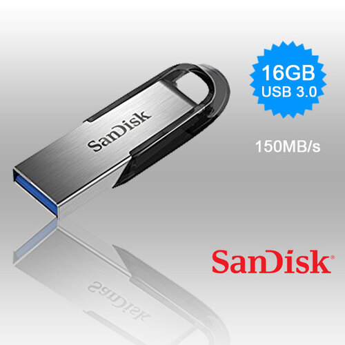 SANDISK 16GB CZ73 ULTRA FLAIR USB 3.0 FLASH DRIVE upto 150MB/s - Main Image