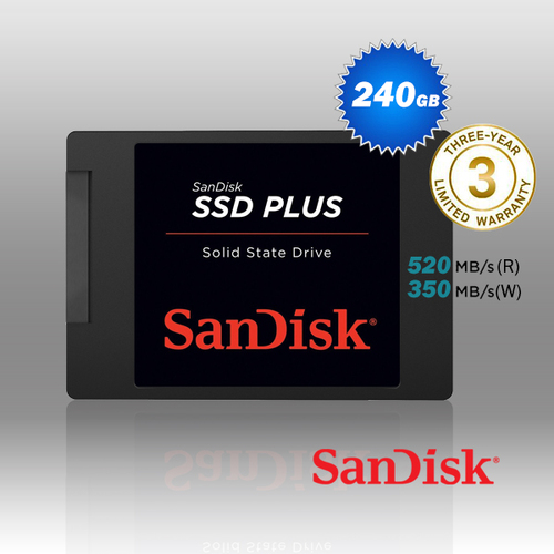 SanDisk SSD Plus 240GB 2.5 inch SATA III SSD SDSSDA-240G - Main Image