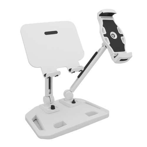 Universal and Adjustable Double Arm Stand Holder White - Main Image