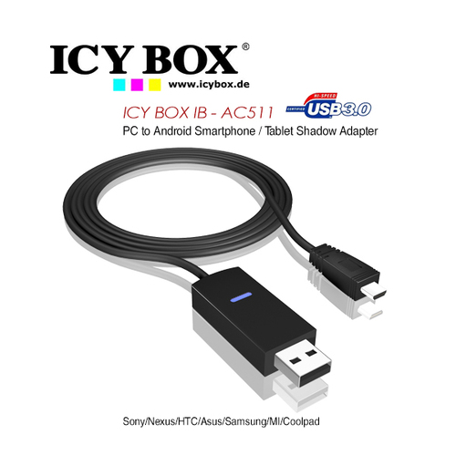 ICY BOX PC to Android Smartphone/Tablet Shadow Adapter (IB-AC511) - Main Image