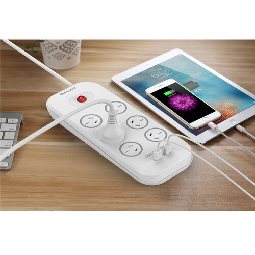 Huntkey 6-Outlet Surge Protector with 2 USB Charging Outlets (SAC607) - Main Image