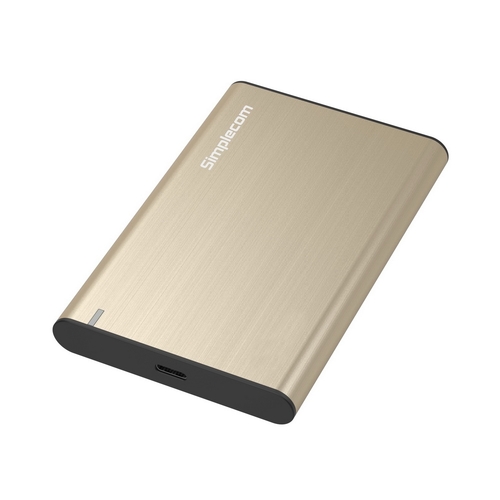 Simplecom SE221 Aluminium 2.5'' SATA HDD/SSD to USB 3.1 Enclosure Gold - Main Image
