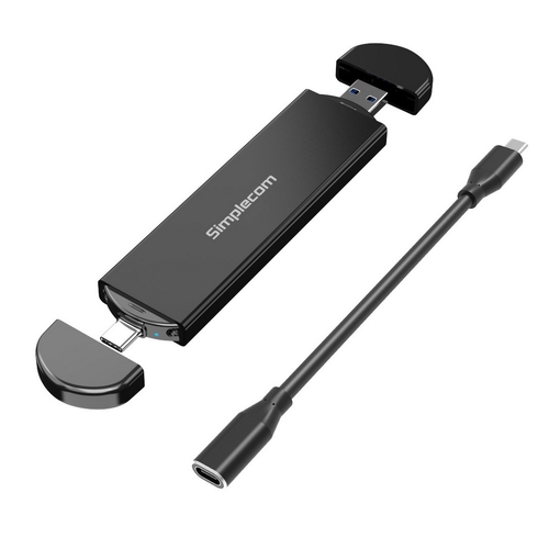 Simplecom SE522 NVMe / SATA M.2 SSD to USB 3.2 Gen 2 Dual USB Connector Enclosure - Main Image