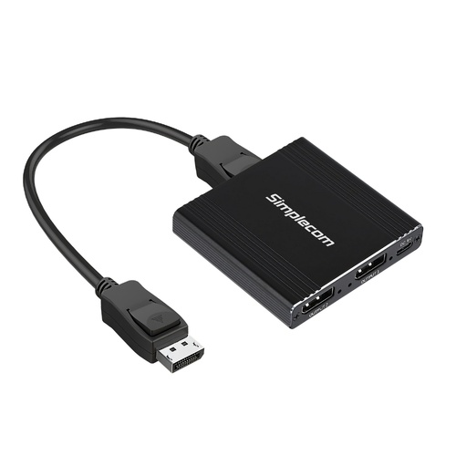 Simplecom CM214 DisplayPort Splitter 1 IN 2 OUT MST Hub for Dual Extended Screens 4K DP 1.4 - Main Image