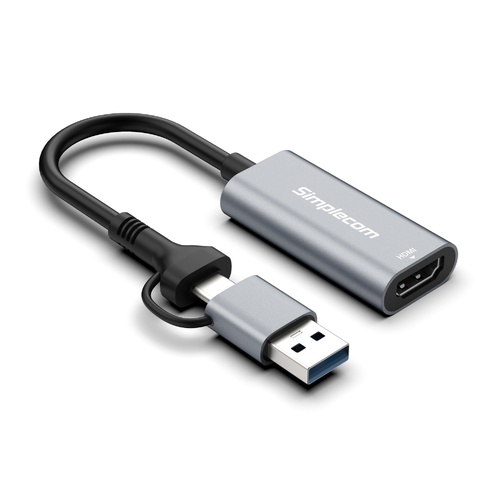 Simplecom DA306C USB 3.0 and USB-C to HDMI Video Card Adapter Full HD 1080p - Main Image