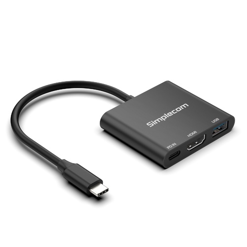 Simplecom DA320 USB-C 3-In-1 Adapter USB 3.2 Gen 1 5Gbps PD HDMI 2.0 4K@60Hz - Main Image