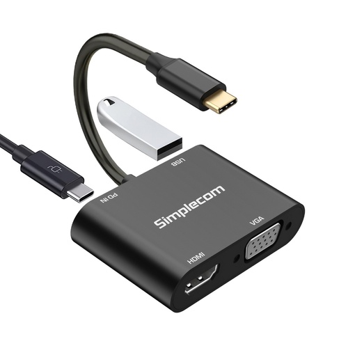 Simplecom DA440 4-in-1 USB-C Multiport Adapter with Power Delivery USB 3.0 VGA HDMI - Main Image
