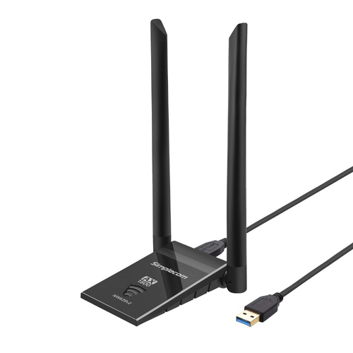 Simplecom NW628v2 AX1800 Dual Band WiFi 6 USB Adapter with 2x 5dBi High Gain Antennas - Main Image