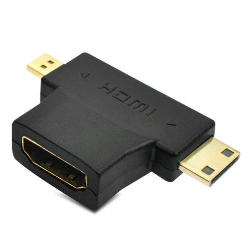 2in1 Mini HDMI Micro HDMI Male to HDMI Female Adapter Converter 1080P - Main Image