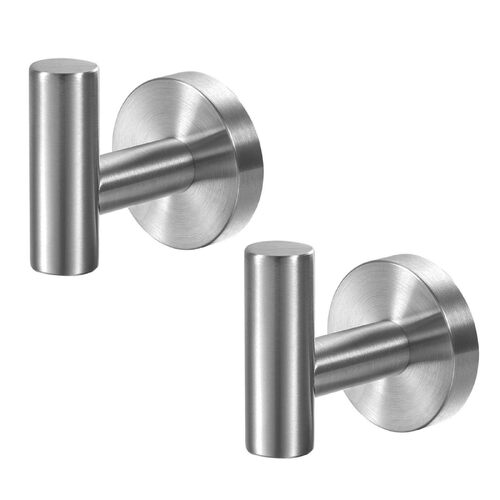 2 Pcs Wall Mount Bathroom Towel Hooks Holder Cloth Hanger Hook Kitchen Door Hanger Brushed Nickel - Main Image