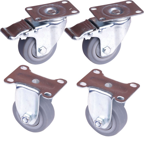 4x 3 inch Heavy Duty Swivel Brake Locking Caster Castor Wheels Casters 2x swivel 2x fixed for Cart Furniture Workbench - Main Image