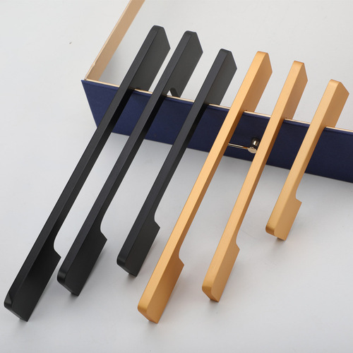 Slim Design Kitchen Cabinet Handles Drawer Bar Handle Pull Black 128MM - Main Image