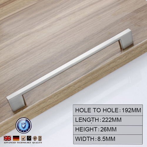 Brushed Nickel Kitchen Door Cabinet Drawer Handle Pulls 192MM - Main Image