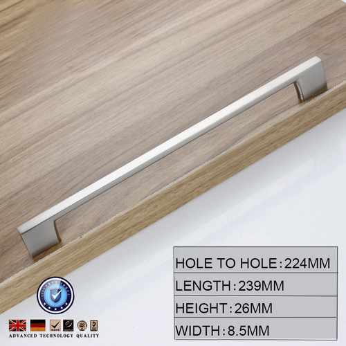 Brushed Nickel Kitchen Door Cabinet Drawer Handle Pulls 224MM - Main Image