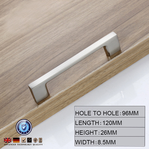 Brushed Nickel Kitchen Door Cabinet Drawer Handle Pulls 96MM - Main Image