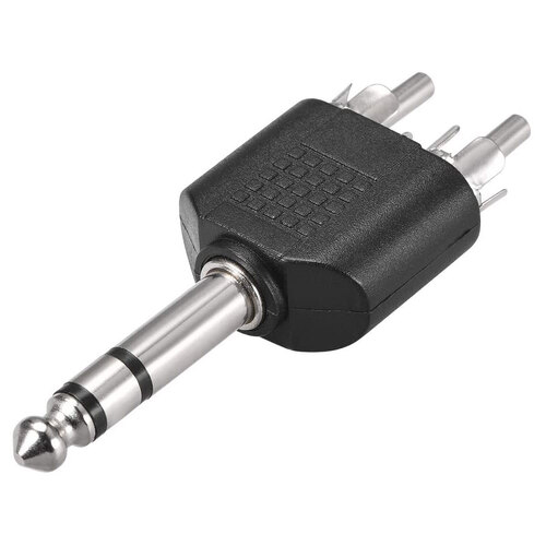 1/4 6.35mm Mono Male To 2X RCA male Audio Connector Adapter Splitter" - Main Image