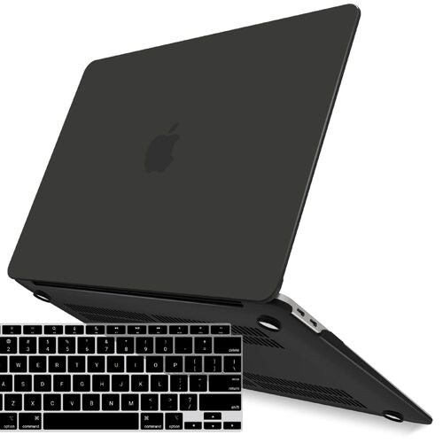 MacBook Air 13 Inch Case 2020 2019 2018, A1932, A2179,A2337 Shell Case Keyboard Cover Black - Main Image