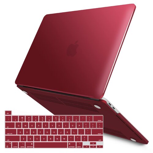 Wine Red MacBook Pro 13 Inch Case 2016-2023 M1 M2 A2338 A2289 A2251 A2159 Hard Shell Case Keyboard Cover - Main Image