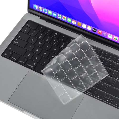 Keyboard Cover Skin For MacBook Air Pro 13 13.6 14 15.3 16 A2442 A2779 A2485 A2780 A2681 A2941 M1 M2 2021 to 2023 Clear - Main Image