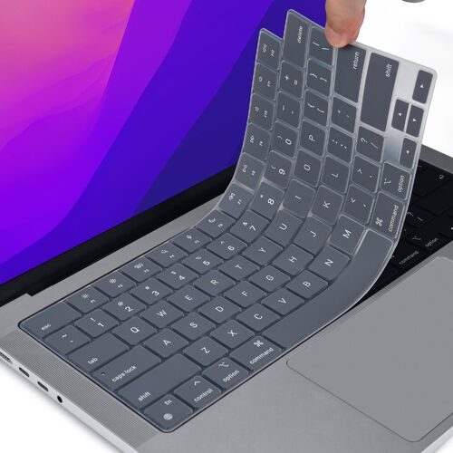 Keyboard Cover Skin For MacBook Air Pro 13 13.6 14 15.3 16 A2442 A2779 A2485 A2780 A2681 A2941 M1 M2 2021 to 2023 Grey - Main Image