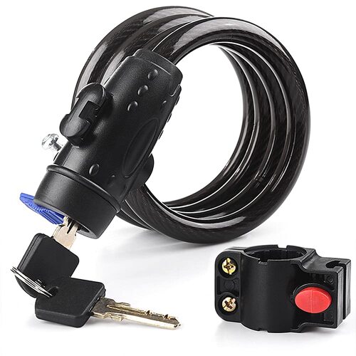 1.2m 2 Keys Bicycle Lock Bike Cable Locks Motorcycle Lock  Mounting Bracket Scooter Lock - Main Image