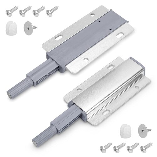 2x Magnetic Push Latches for Cabinets Push to Open Kitchen Hardware for Drawer Cupboard Wardrobe Closet - Main Image