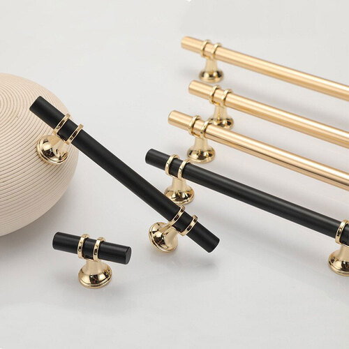 Luxury Design Kitchen Cabinet Handles Drawer Bar Handle Pull Black T Bar - Main Image
