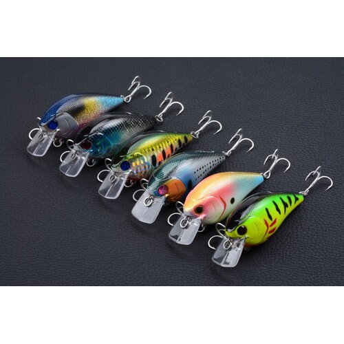 6x 8cm Popper Crank Bait Fishing Lure Lures Surface Tackle Saltwater - Main Image