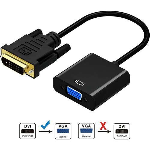 DVI to VGA Adapter,ABLEWE 1080p Active DVI-D to VGA Adapter Converter 24+1 Male to Female Adapter - Main Image