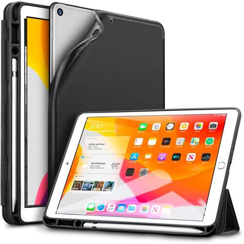 IPad 10.2 2019 7th Pencil Holder Slim Smart TPU Soft Edge Case Black - Main Image