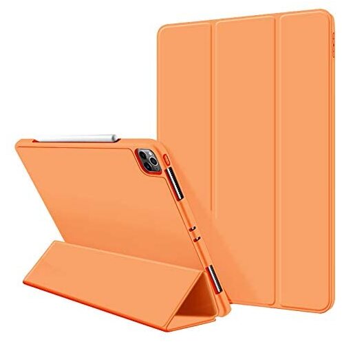 iPad Pro 11 Inch 2020 Soft Tpu Smart Premium Case Auto Sleep Wake Stand Cover Pencil holder Orange - Main Image