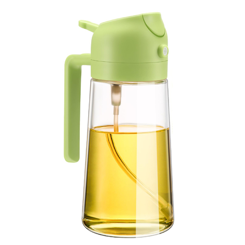 600ml 2 in 1 Glass Oil Sprayer Dispenser Kitchen Sprayz Cooking Baking Oil Bottle BBQ Spray Green - Main Image
