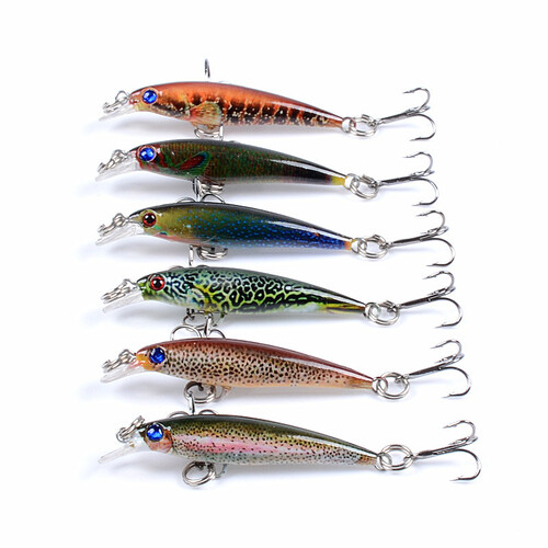 6x Popper Poppers 5cm Minnow Fishing Lure Lures Surface Tackle Fresh Saltwater - Main Image