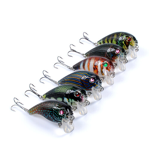 6x Popper Poppers 5cm Fishing Lure Lures Surface Tackle Fresh Saltwater - Main Image