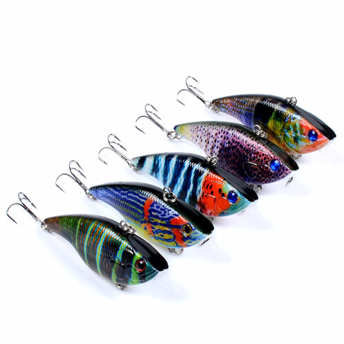 5X Popper Poppers Fishing Vib Lure Lures Surface Tackle Fresh Saltwater - Main Image
