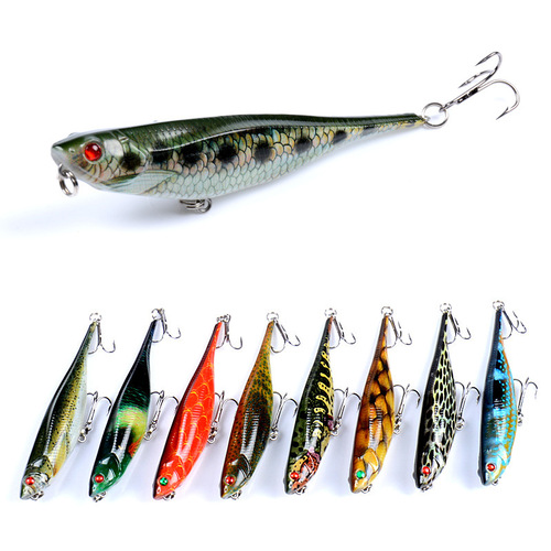 9x Popper Poppers 9.9cm Fishing Lure Lures Surface Tackle Fresh Saltwater - Main Image