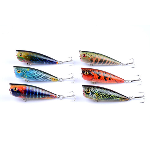 6X 6cm Popper Poppers Fishing Lure Lures Surface Tackle Fresh Saltwater - Main Image
